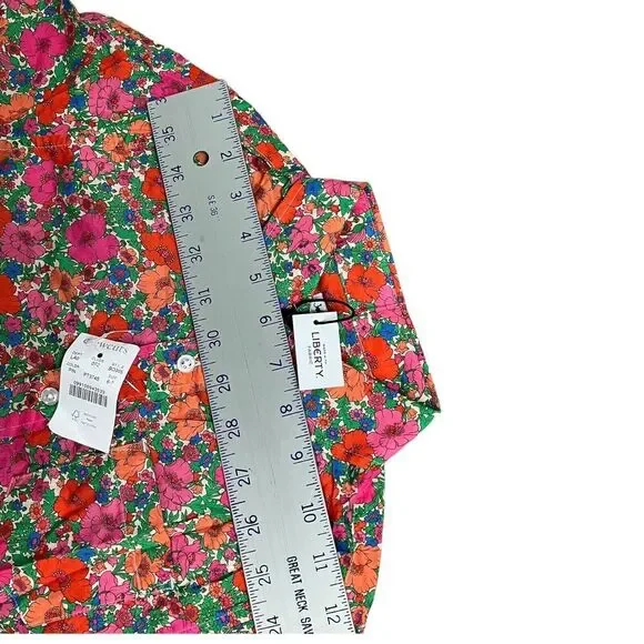 Crewcuts Shirt Boys 6-7 Button Down Floral Liberty Red Orange  Organic Cotton - Picture 6 of 8